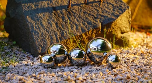 SOUCCESS DEKOKUGELN Edelstahl, 5ER-Set - 5 Edelstahl-Kugeln IM Set, DEKOKUGELN, TEICHKUGELN, SCHWIMMKUGELN, EDELSTAHLKUGELN HOCHGLANZPOLIERT