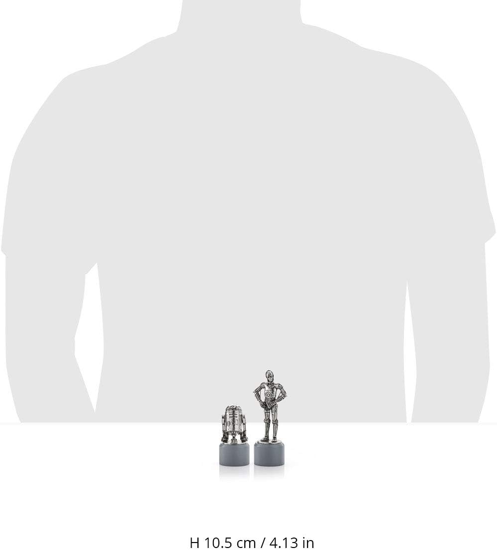 Royal Selangor Hand Finished Star Wars Collection Pewter R2-D2 & C-3PO Knight Chess Piece Pair Gift