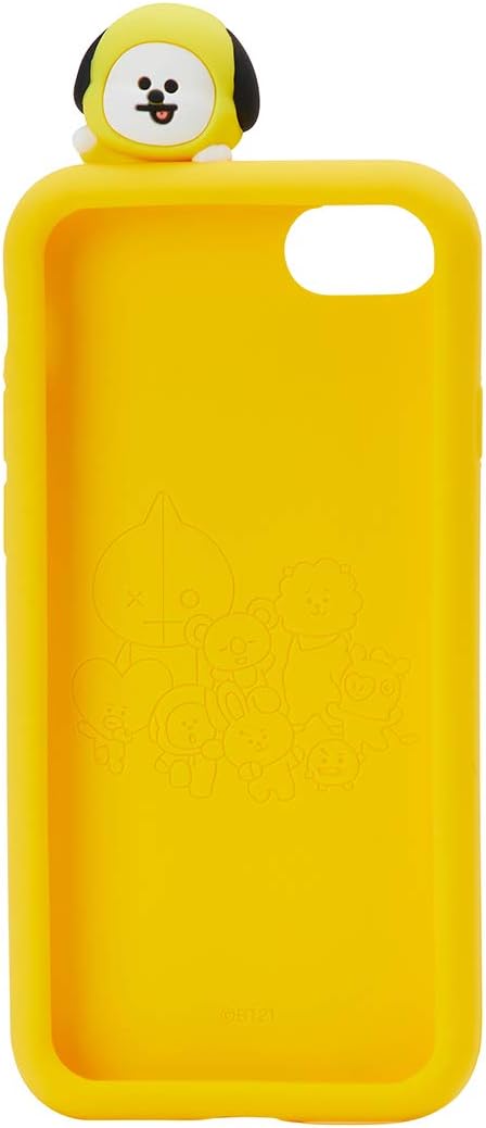 BT21 CHIMMY Character Slim Fit Silicone Cell Phone Case Cover Compatible with iPhone 7 & 8, Yellow