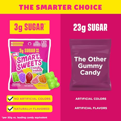 Image of SmartSweets Candy Salad, Low Sugar Gummy Candy, 1.8oz Bags, 14 Pack
