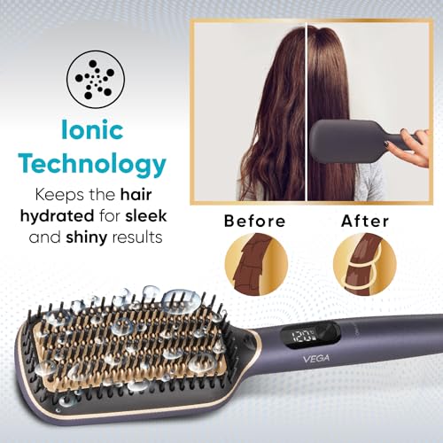 VEGA Litstyle L1 Hair Straightener Brush For Women With Duocare Technology, Ceramic Coated Bristles, Smart Memory Function, Quick Heat-Up,... - Image 5