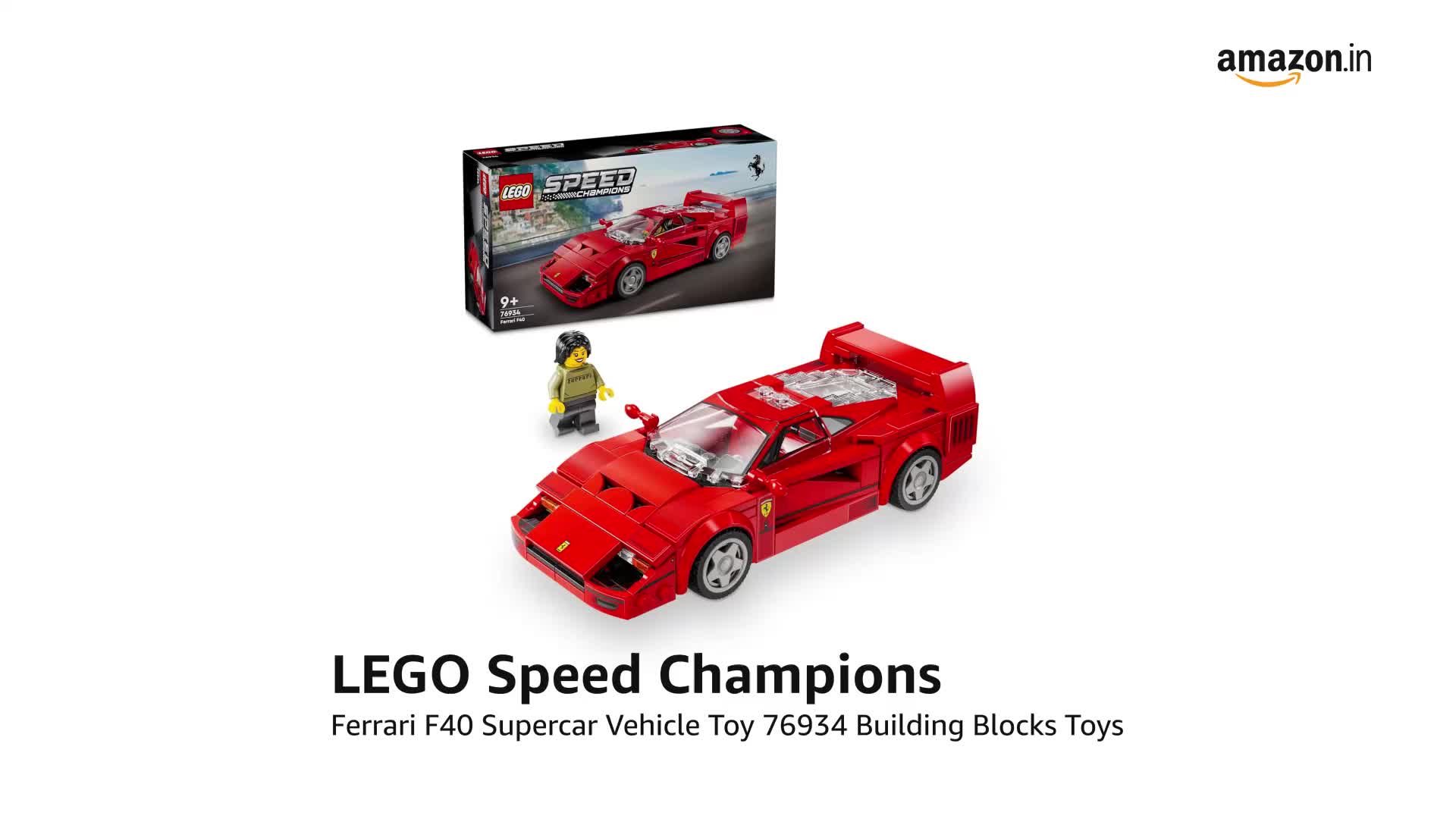 とらねこ LEGO Speed Champions Ferrari F40 Supercar Vehicle Toy 76934