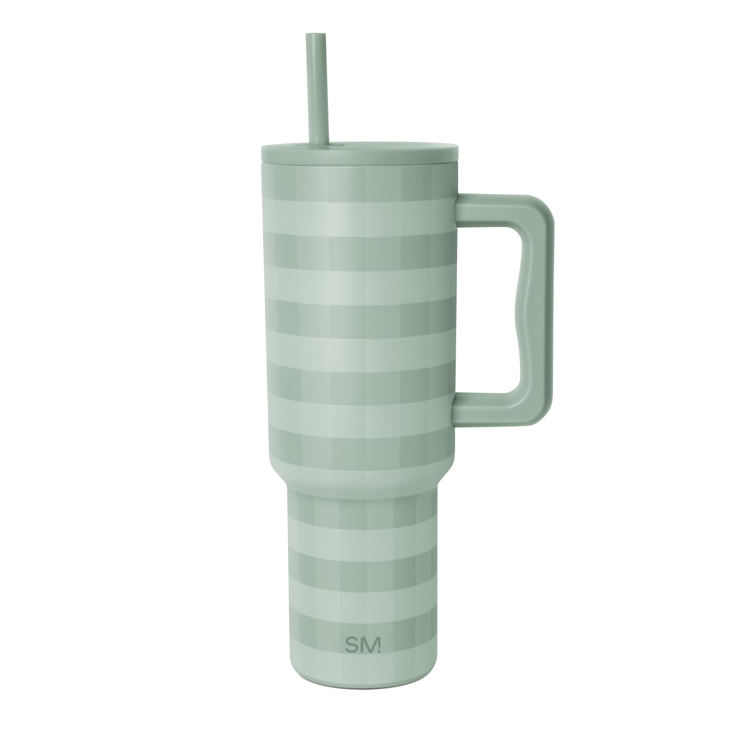 Simple Modern Tumbler with Handle and Straw | 40oz | Gingham