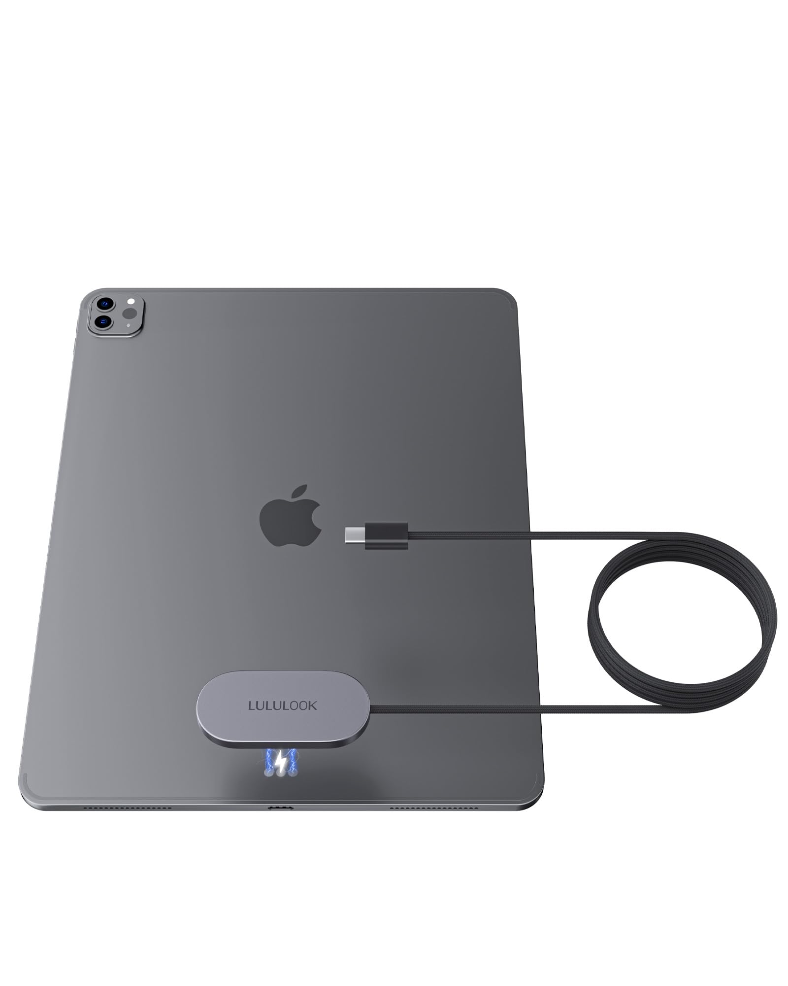LULULOOK Magnetisch Kabelloses Ladegerät für iPad Pro 11'' (1st/2nd/3rd/4th) & iPad Air 11'' M4(2026)/M3/M2 & iPad Air 10.9'' (4th/5th), 18W Schnellladen Smart Connector Ladegerät mit 2M USB C Kabel