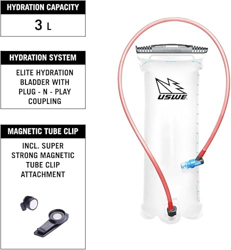 Miniatura 8 de USWE Airborne - Mochila de hidratación con vejiga de hidratación, mochila sin rebote para MTB, ciclismo, ciclismo de montaña
