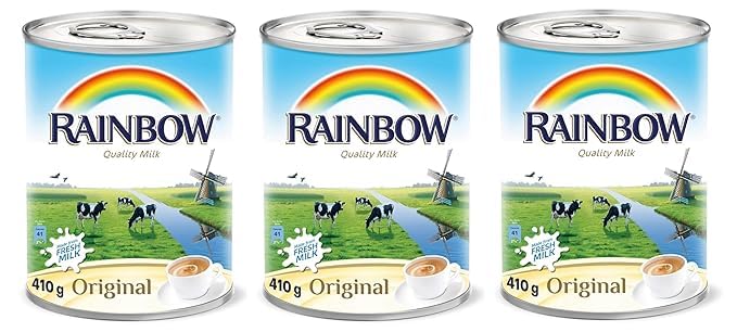 Rainbow Fresh Original Creamy Milk 410ml Each (Pack Of 3) (Imported UAE)