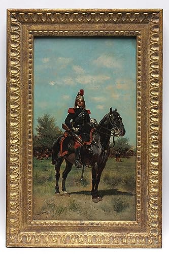 Portrait d'art Jean Baptiste Edouard Detaille affiche toile officier dragon texture authentique