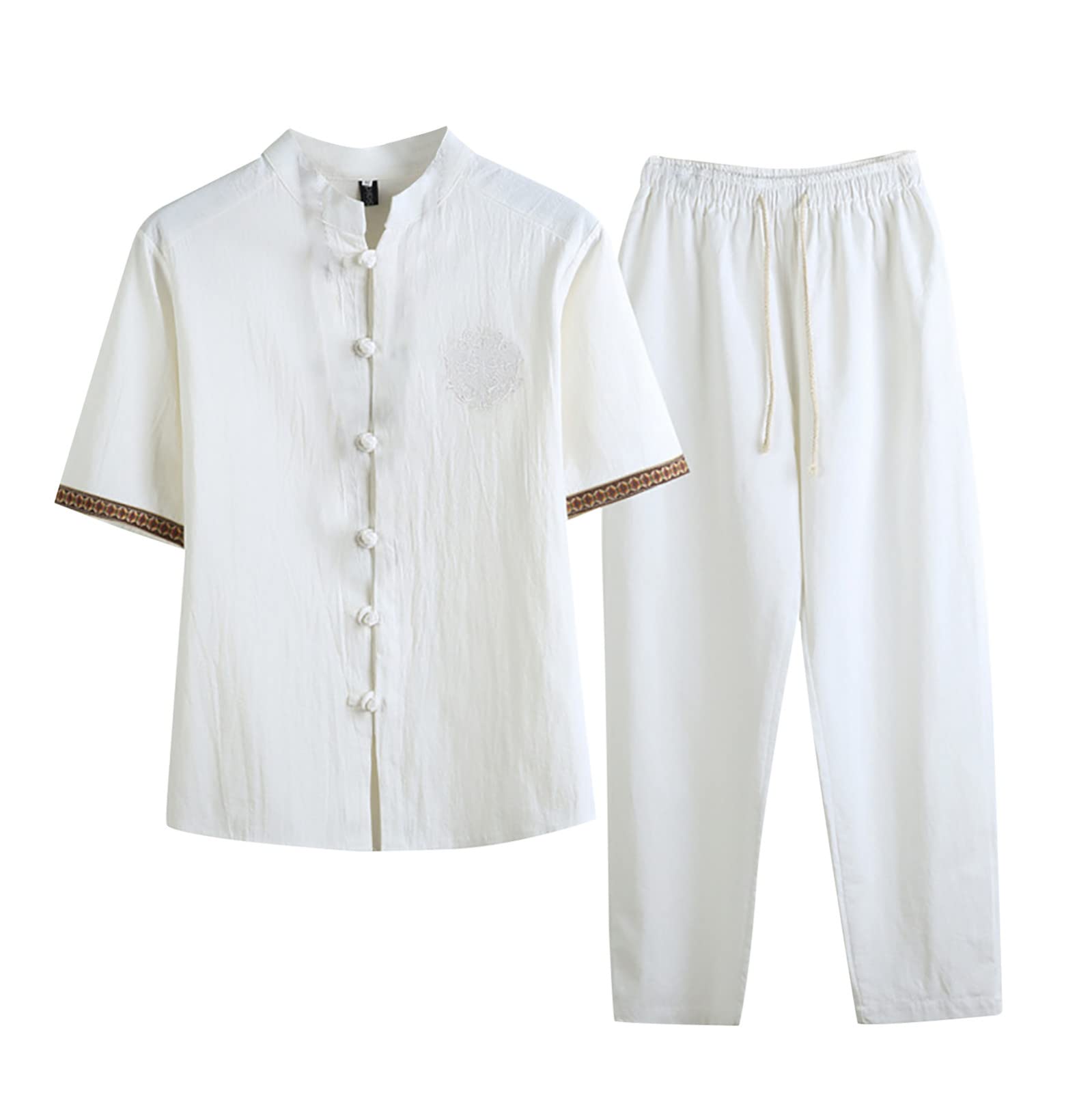 Ropa de estilo chino para hombre, traje de verano para hombre, estilo tang, media manga, traje tradicional para artes marciales, Kung Fu, Tai Chi, Wushu, traje chino Tang