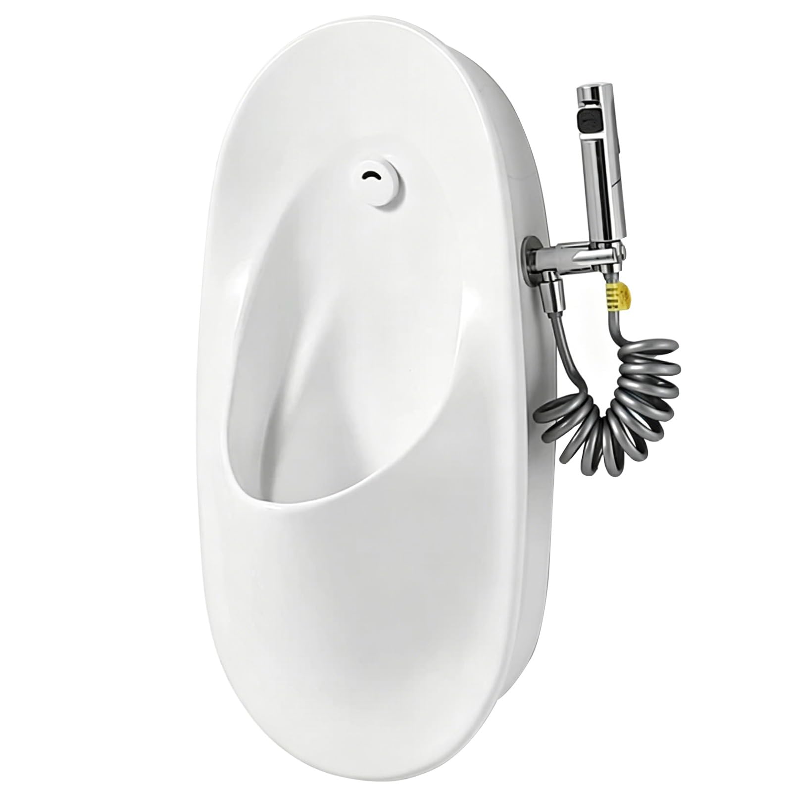 WXXZCE Urinals for Men with Spray Gun, Wall Mounted Ceramic Urinal, Automatic Flushing, Splash and Odor Resistant, for Homes, Bars, Shopping Malls, and Hotels