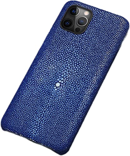 Coque en cuir de poisson perlé iPhone 14 Pro Max d'exception