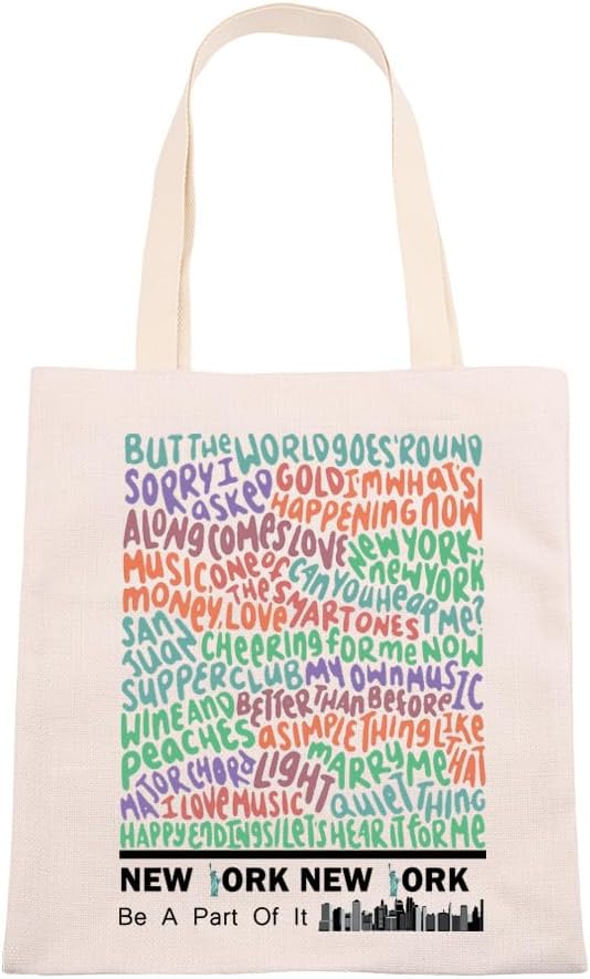 VAMSII New York Broadway Gifts Musical Tote Bag Broadway Musical Gifts Musical Merch Shoulder Bag Musical Theatre Gifts