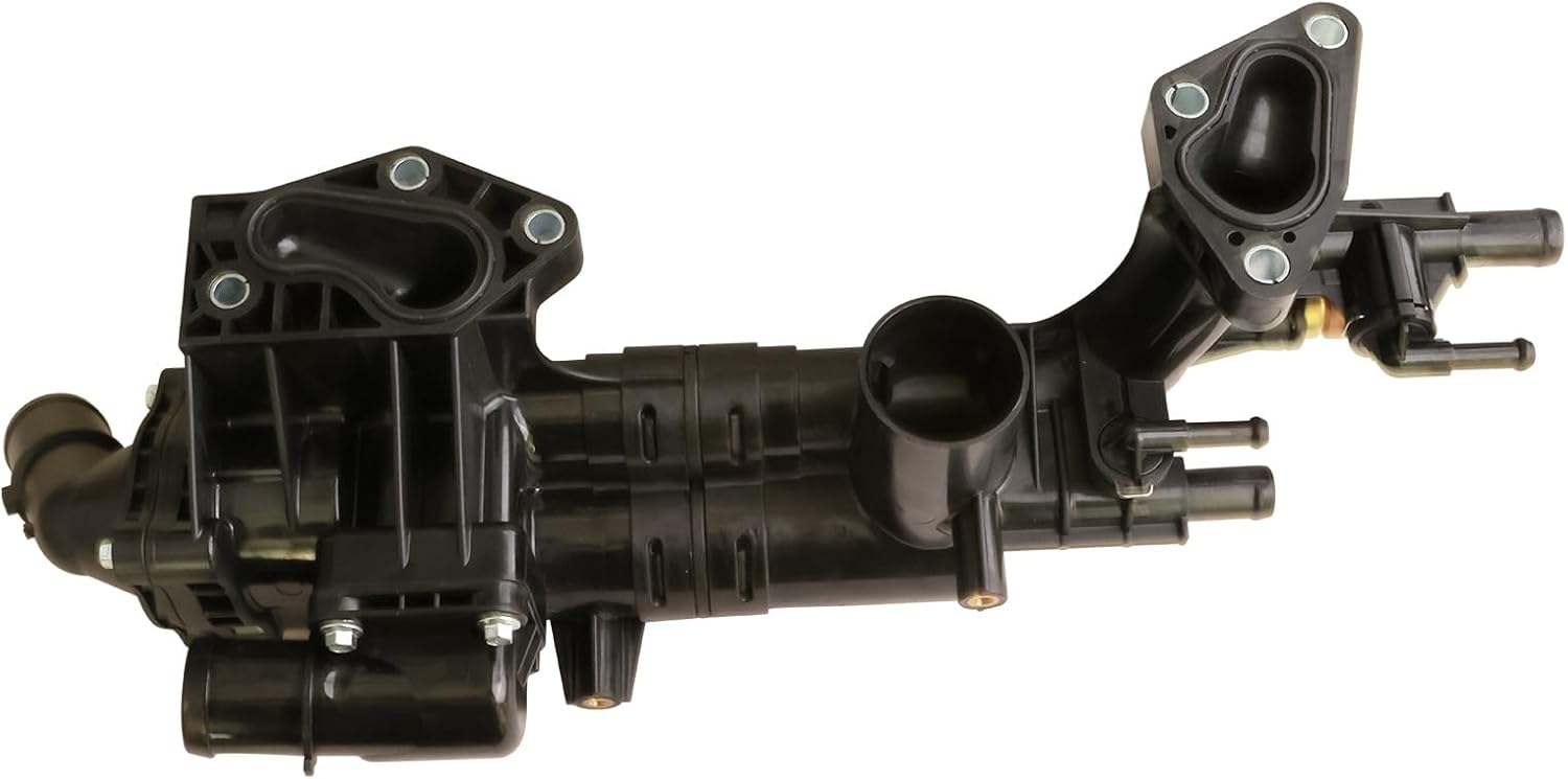MITZONE Engine Coolant Thermostat Housing Compatible with 2010-2019 Hyudai Azera Sant FE XL Kia Cadenza Sedona Sorento 3.3L 3.5L Repalce 256203CAA0