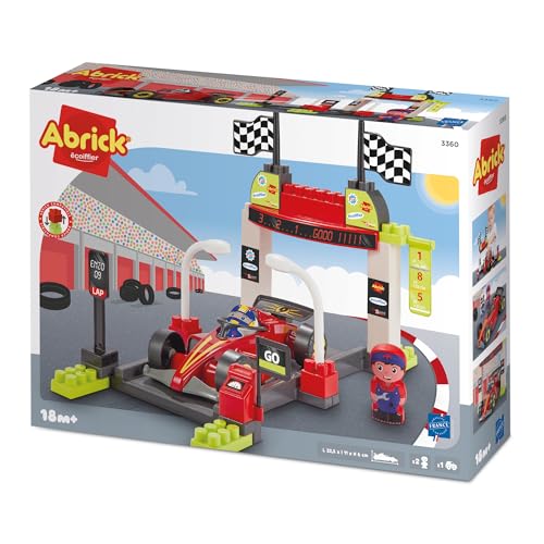 Ecoiffier - Pit Stop Formule 1 Enfant - Stand À Construire Véhicule Et Personnages Inclus - Jeu d'imitation - Dès 18 Mois - Jouet pour Enfant - 3360 - Garantie France Origine