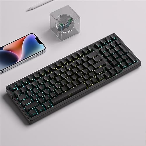DucKey Keycap Impresa Lateral Retroiluminada, Tecla PBT Perfil OEM para Teclado Mecánico con Interruptor MX (Color : Black)