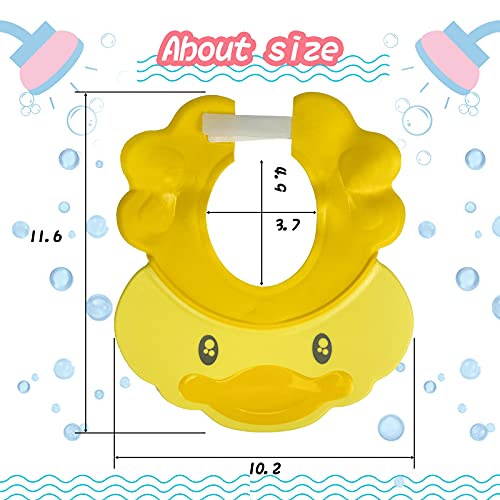 Baby Shower Hat, Adjustable Toddler Hair Washing Visor, Soft Silicone Baby Shampoo Cap For Girls Boys Toddler To Stop Water In Eyes (Duck-Blue) #TOP3