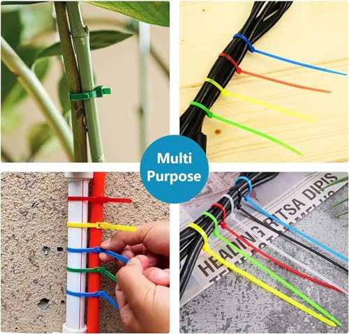 Oksdown 200 Pack Cable Ties Red Green Blue Yellow 50 pcs per Color 200mm×3.6mm Strong Nylon Plastic Self Locking 8 inch/20 cm Long Multi Color Zip Tie Wraps - Image 4