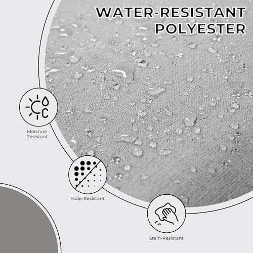 Grand patio 5-Piece Outdoor Dining Set for 5, E-Coated Patio Swivel Dining Set with Olefin Cushions,Square Faux Woodgrain Table with Umbrella Hole