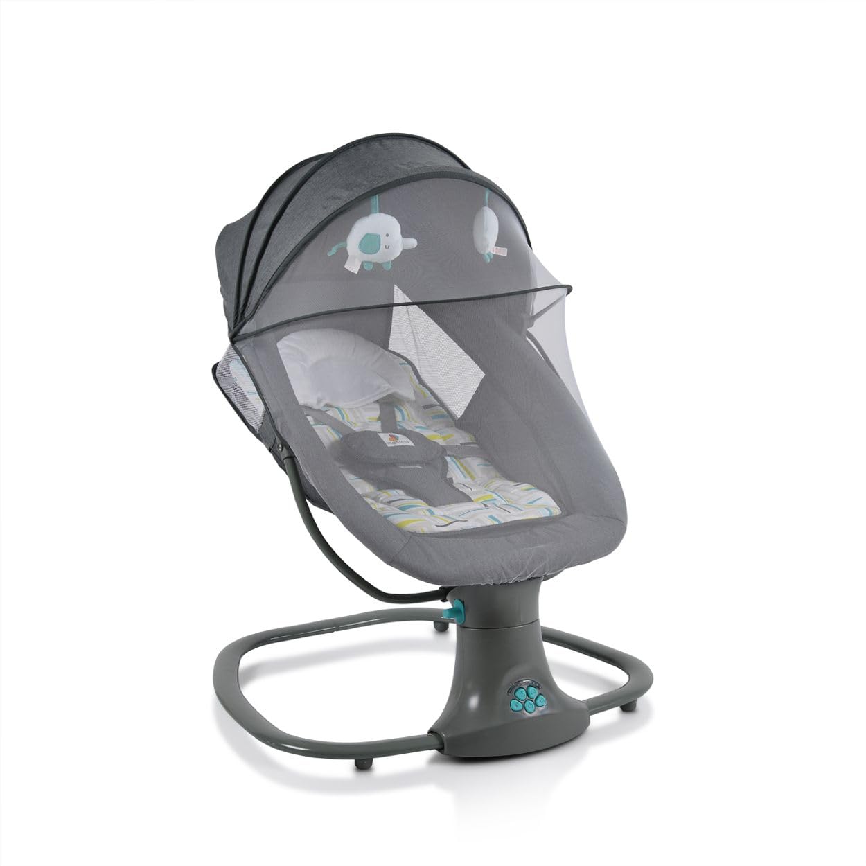 Moni Siège gonflable pour bébé Axel 3 en1 fonction berceuse couffin télécommande, coloris:verdoyant