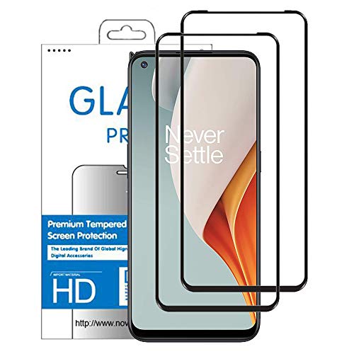 [Pack de 2] Novago compatible con Oneplus Nord N100 – Protector de pantalla de cristal templado, cobertura completa