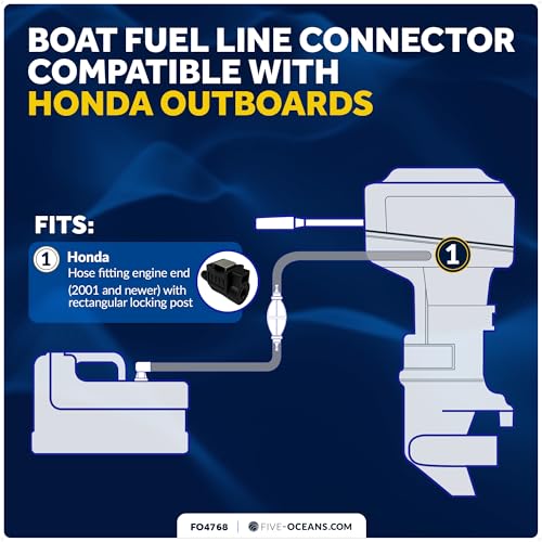 Image of Five Oceans 3 /8-Inch Barb Female Fuel Line Quick Connector for Honda, Outboard Fuel Connector - FO4768