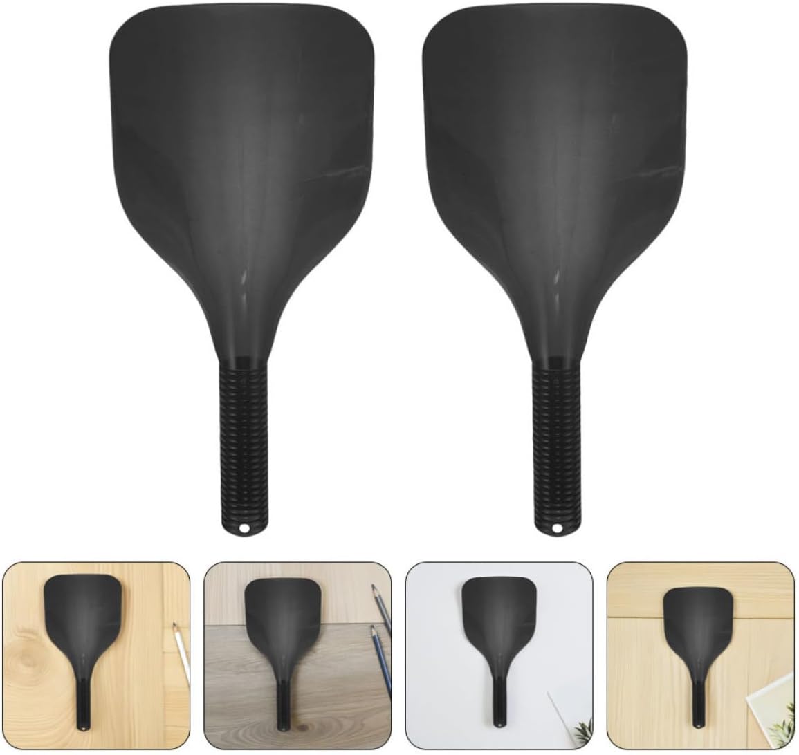 4pcs Black Plastic Haircut Face Protector with Handle for Hairdressing | Wide Coverage, Easy to Clean, Portable for Everyday Use at Home and Travel, Sleek Minimalist Styling