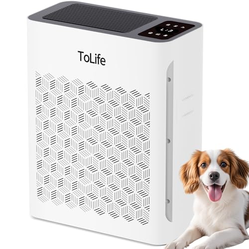 Image of Tolife Air Purifier Large Room, Air Purifiers for Home Pets Hair with Washable Filter, Air Cleaner for Bedroom up to 1095 Ft² Dust Smoke Odor, Sleep Mode, Timer, White