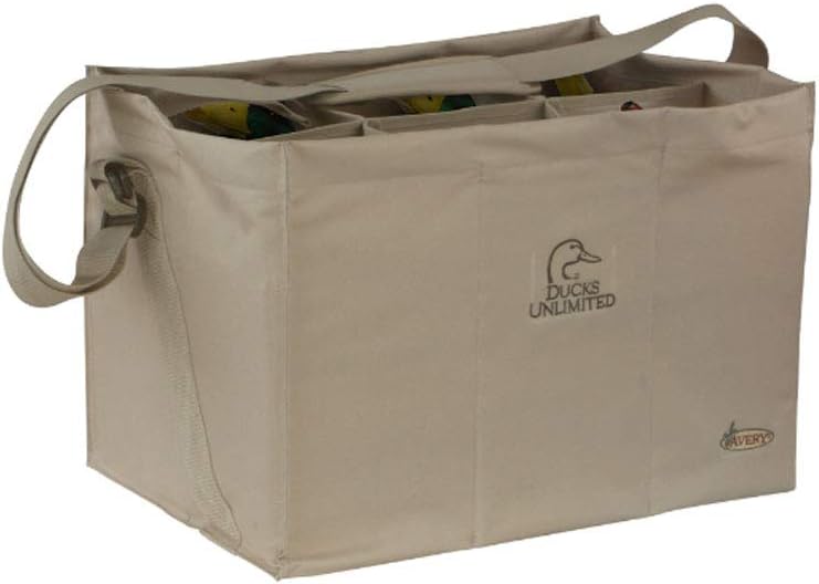Avery 6-Slot 6.5" x 6.5" Waterfowl Hunting Durable Duck Decoy Bag with Adjustable No-Slip Padded Shoulder Strap & Quick Drain Mesh Bottom