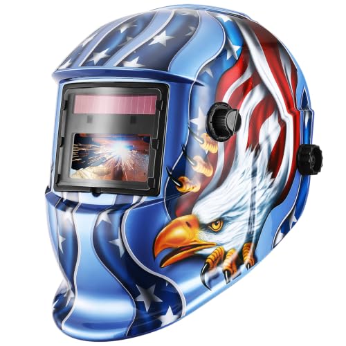 Deko Careta Soldar de Color Verdadero, Grande Pantalla Grande Casco de Soldador Oscurecimiento Automático Energía Solar, Trabajar Largas Horas, Batería Intercambiable