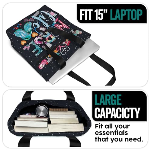 84hoods Large Waterproof Tote Bag with Pockets and Zipper for Work. Gift for Nurse. Shoulder Bag for Women. - Image 4