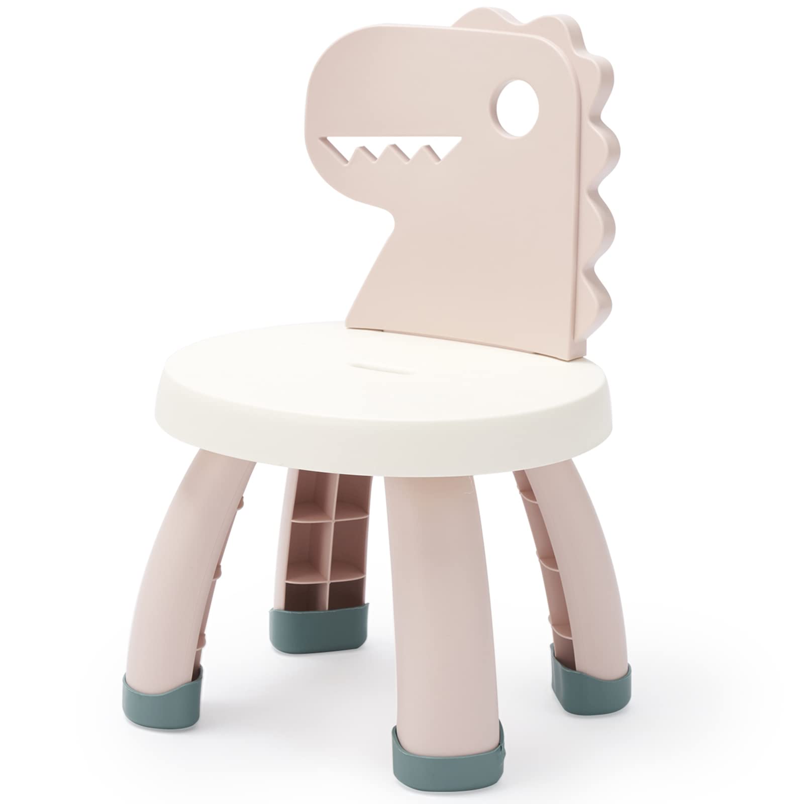 Toddler Chair,Plastic Kids Dino Chair,Sturdy Durable and Lightweight Toddler's Activity Chairs,Anti-Slip Ergonomic Design Kids Step Stool,Indoor or Outdoor Use for Boys Girls Aged 2+ (Pink)
