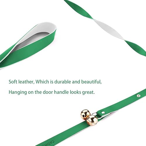 Miniatura 71 de Timbres de cuero para perro para perilla de puerta/entrenamiento para ir al aire libre, ajuste de longitud, campana colgante de entrenamiento