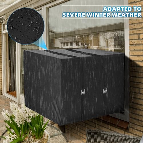 UCandy Winter Window Air Conditioner Cover Waterproof for Outside AC Unit, Freeze Protection Covers for Window Ac Insulation with 3 Layers, 21"Wx15"Hx16"D