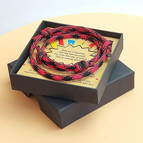 First Day Of School Bracelet, Matching Mommy And Me Mother Son Daughter Paracord Back To School Bracelets Wish Gift for Mom Boys Dad Girls Jewelry4