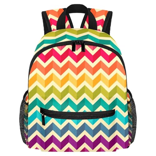 Sac à dos léger avec poches bouteille et motifs zigzags colorés