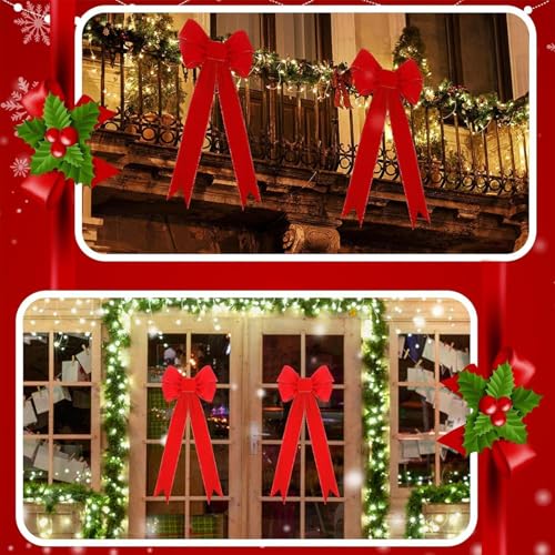Lazo Extra Grande para Árbol de Navidad de Terciopelo Rústico Granja 5