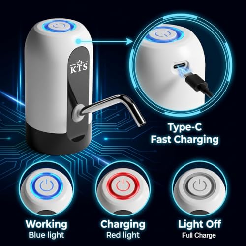 Image of Konquer TimeS 4th Generation Automatic Wireless Water Can Dispenser Pump for 20 Litre Bottle | New Robust Motor Technology | with Type-C Fast Charging | 1200mAh Rechargeable Battery