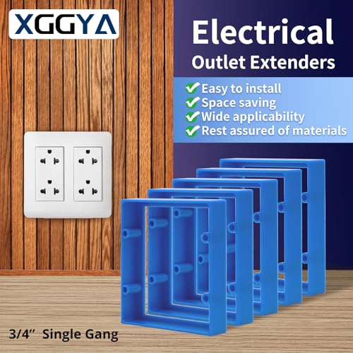 3/4” Double Gang Receptacle Outlet Box Extender,Blue Electrical Box Extender with Screws,Complies with Applicable Electrical Codes,1Pack