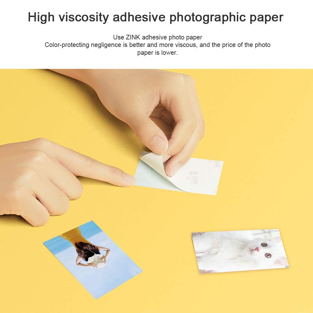 Selbstklebendes Fotopapier, 50 x 76 mm, 50 Blatt (5 Packungen mit 10), kompatibel mit Xiaomi-Druckern, ohne ZINK-Tinte, für tragbare Mini-Drucker