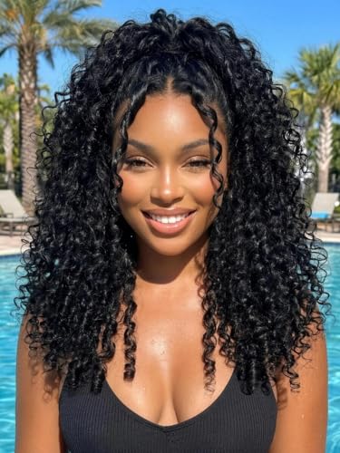 Image of KLAIYI Burmese Curly Bye Bye Knots Glueless Wig Human Hair 7x5 Precut Lace Front Wig with Finger Coil Ends Pre Plucked Bleached Spiral Curls 30S Ready to Wear and Go Beginner Wig with Baby Hair 24Inch