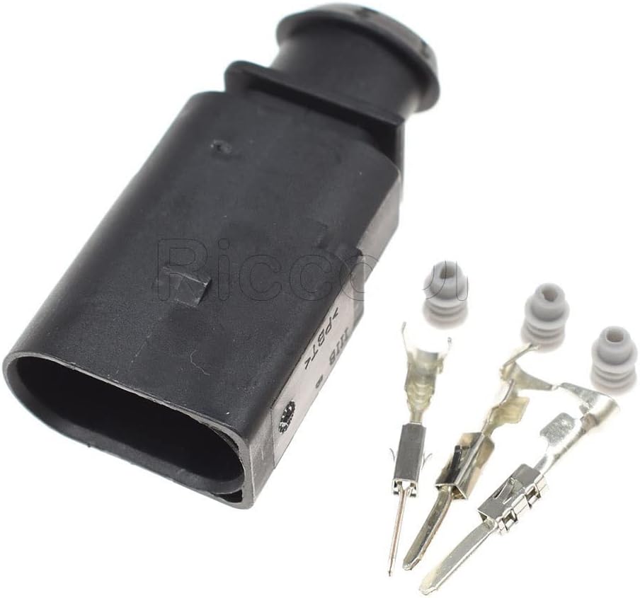 Artemisia 1-20 Sets 3 Pin Female and Male 1.5mm Auto Temp Sensor Plug Deflation Valve Plug Waterproof Connector 1J0973803 1J0973703 Compatible with VW (Color : Male Female Set, Size : 20Sets)