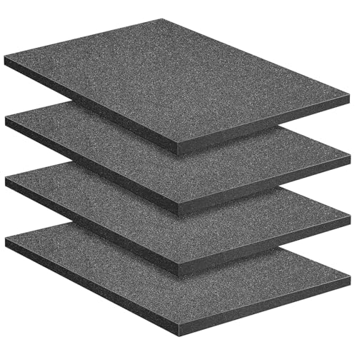 DECOHS 4 Pcs Polyurethane Foam Sheet- 16 x 12 x 1 Inch Cuttable Foam Inserts for Cases- Packing Foam...