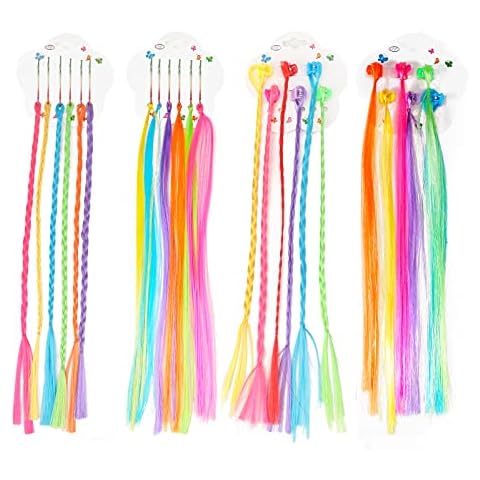 Hifot Extensiones de Pelo Sintético de Nylon para Trenzas Peluca de Colores Niña Cover