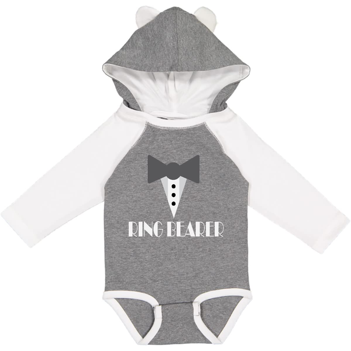 inktastic Ring Bearer Mock Tux Tuxedo Long Sleeve Creeper