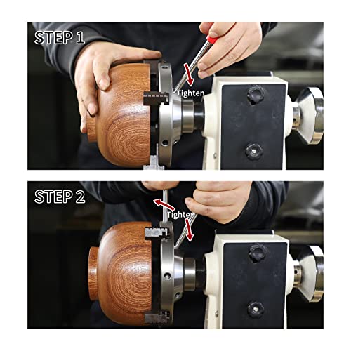 Deefiine K0206-A 6 Inch Wood Lathe Chuck Set 1 Inch X 8 Tpi, Self Centering 4 Jaw Wood Turning Chuck thumb #4