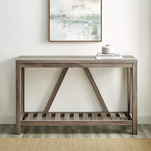 Walker Edison Modern Farmhouse Accent Entryway Table Entry Table Living Room End Table, 52 Inch, Grey Wash - Image 10