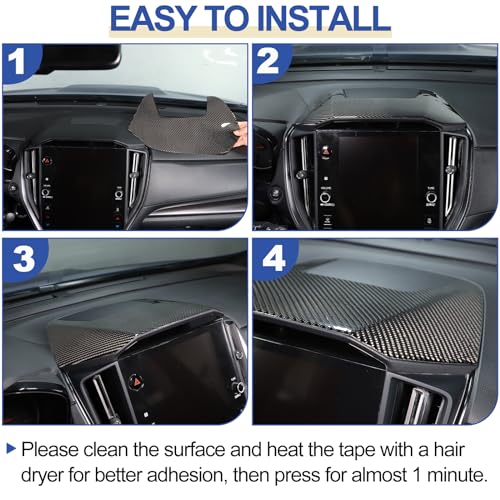 Daeiclru Real Carbon Fiber Center Console Dashboard Cover Trim Compatible with Subaru WRX 2022-2024/ Crosstrek 2024, Car Dash Panel Trim Cover, Instrument Panel Trim Dashboard Accessories (Black) by Daeiclru - Image 7