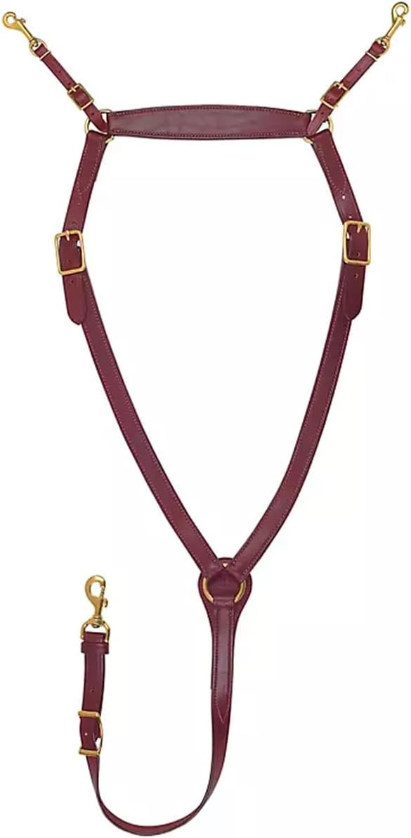 Tucker Classic Montreal Breast Strap Trail Horseback Riding Equestrian Sports Saddle Support Tack w/Durable Leather Over-The-Neck Breast Collar, Metal Hardware & Fleece-Lined Chest Tab