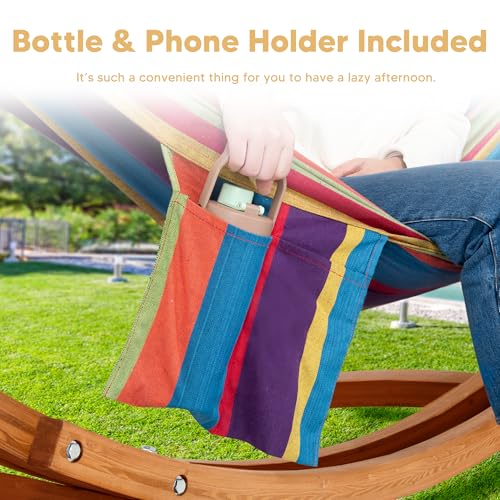 Image of SUNCREAT Two Person Hammock with Stand Included, Rainbow