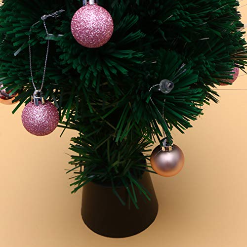 Amosfun 24 peças de enfeites de bola de Natal 3 cm com pingente de árvore de Natal para pendurar em