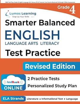 Sbac Test Prep: Grade 4 English Language Arts Literacy (Ela) Common Core Practice Book and Full-Length Online Assessments: Smarter Balanced Study Guide